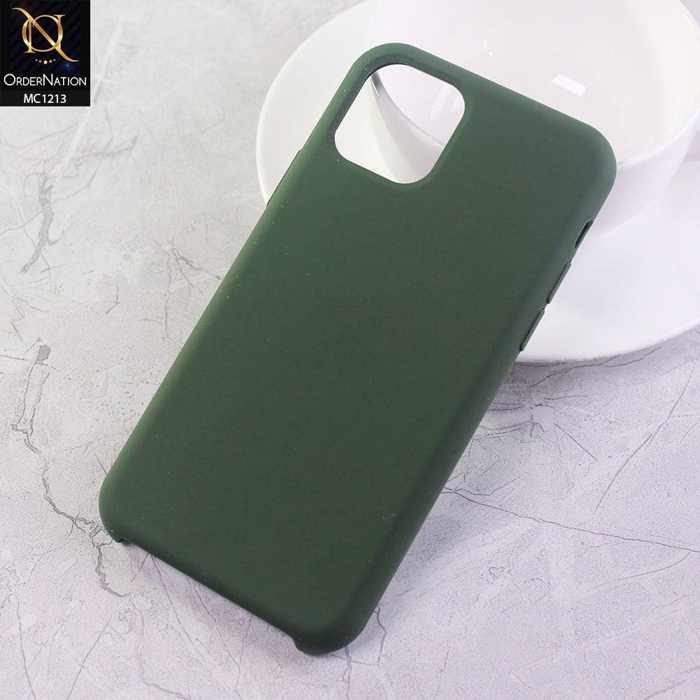 iPhone 11 Pro Cover - Dark Green - Soft Shockproof Sillica Gel Case