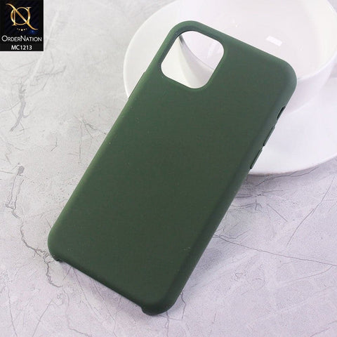 iPhone 11 Pro Cover - Dark Green - Soft Shockproof Sillica Gel Case