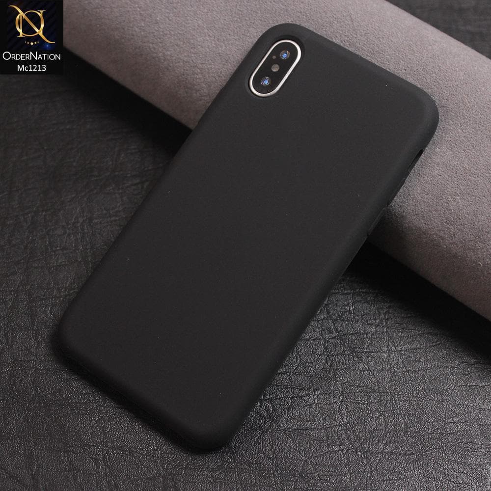 iPhone XS / X - Black - Soft Shockproof Sillica Gel Case