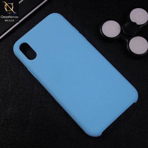 iPhone XS / X Cover - Cyan - Soft Shockproof Sillica Gel Case