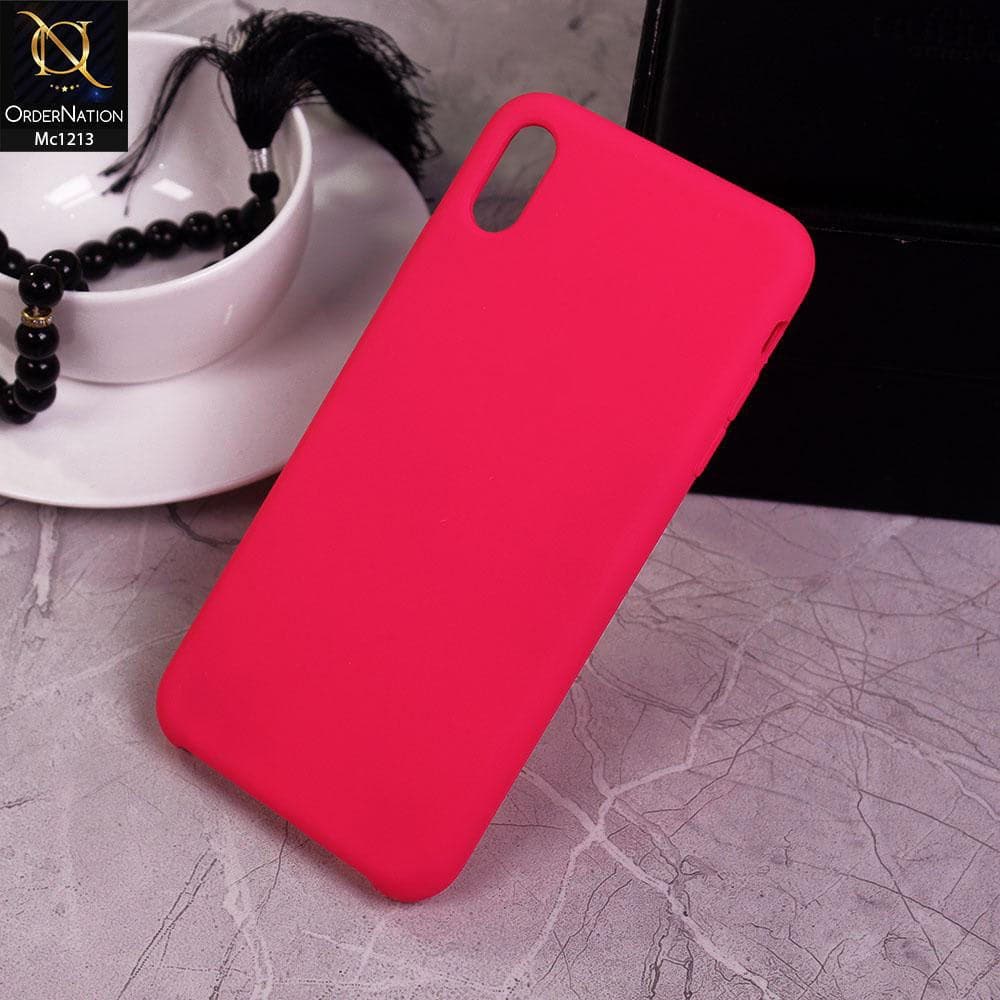iPhone XS / X - Dark Pink - Soft Shockproof Sillica Gel Case
