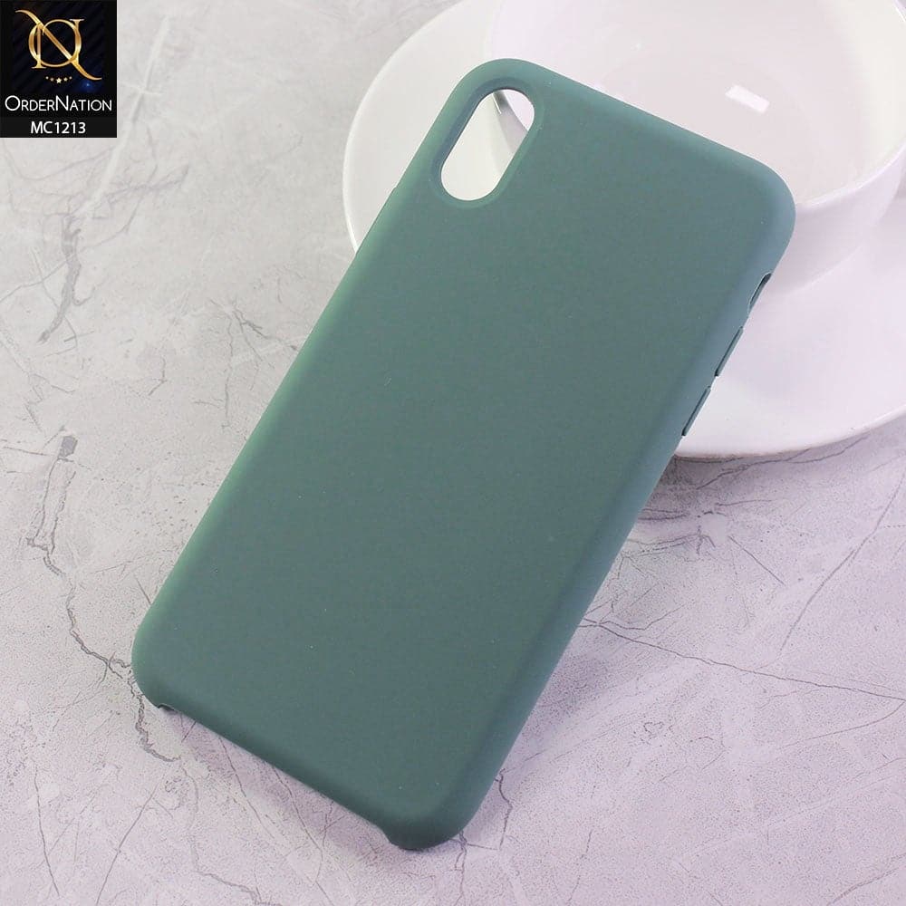 iPhone XS / X Cover - Pine Green - Soft Shockproof Sillica Gel Case