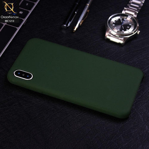 iPhone XS Max - Dark Green - Soft Shockproof Sillica Gel Case