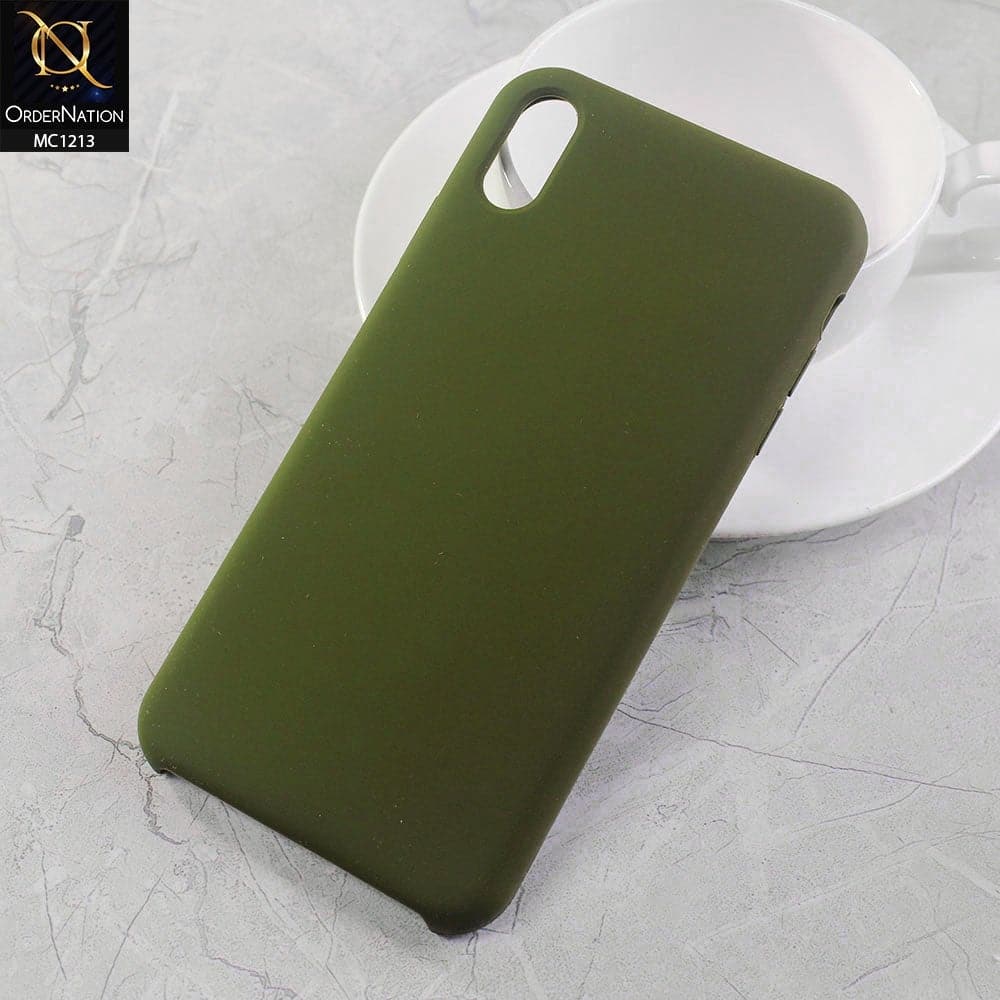 iPhone XS Max Cover - Olive Green - Soft Shockproof Sillica Gel Case