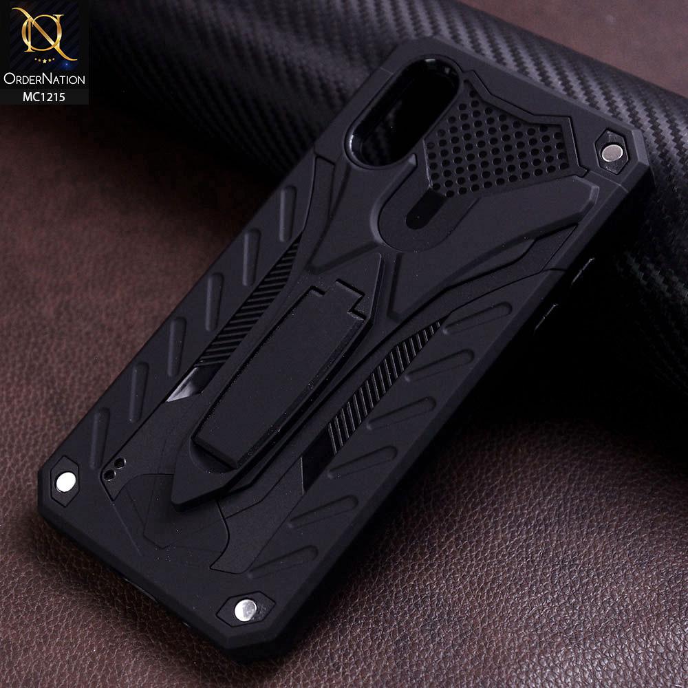 Samsung Galaxy A01 - Black -Hybrid Shockproof Stand Case