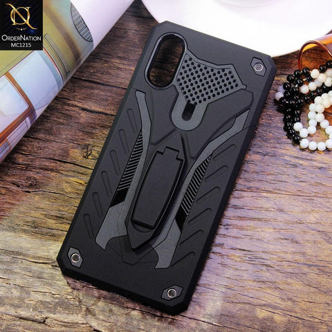 Samsung Galaxy A02 Cover - Black - Luxury Hybrid Shockproof Stand Case