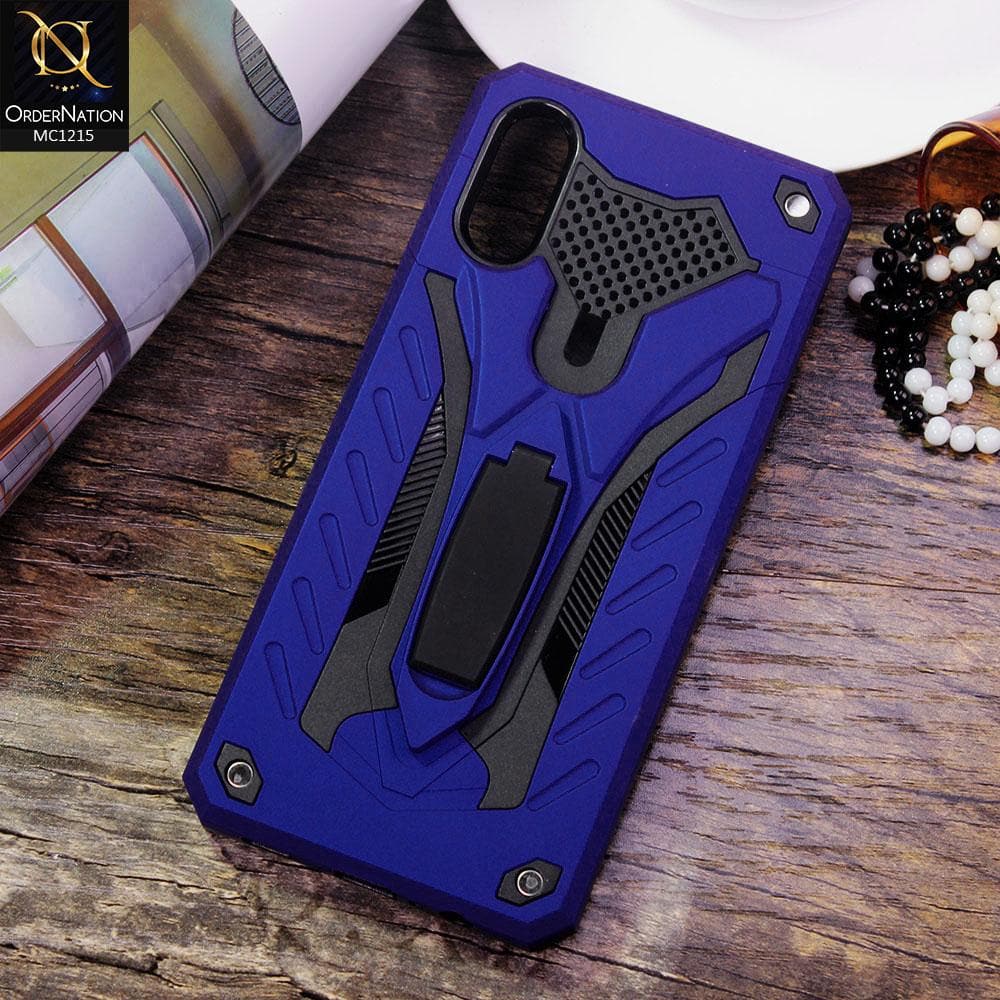 Samsung Galaxy A02 Cover - Blue - Luxury Hybrid Shockproof Stand Case