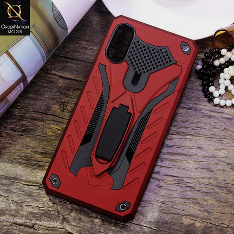 Samsung Galaxy A02 Cover - Red - Luxury Hybrid Shockproof Stand Case
