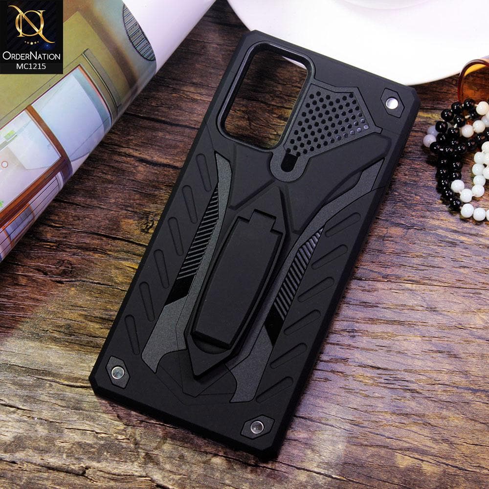 Samsung Galaxy A02s Cover - Black - Luxury Hybrid Shockproof Stand Case