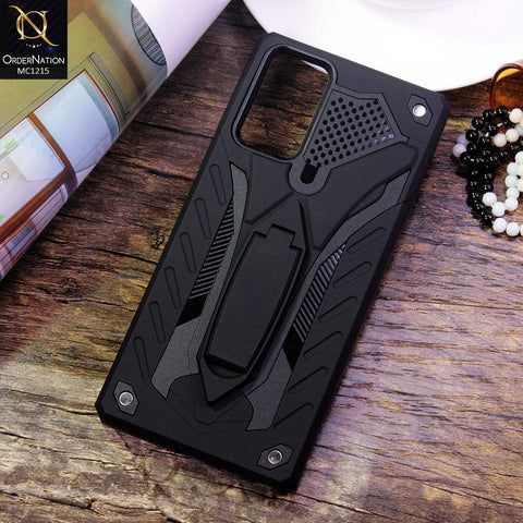 Samsung Galaxy A02s Cover - Black - Luxury Hybrid Shockproof Stand Case
