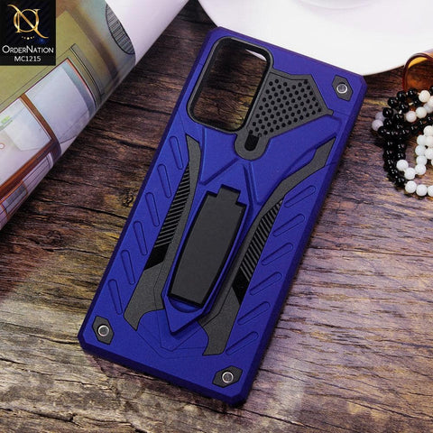 Samsung Galaxy A02s Cover - Blue - Luxury Hybrid Shockproof Stand Case