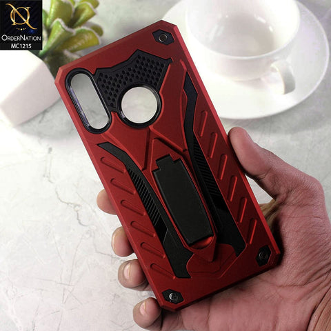 Samsung Galaxy A20s Cover - Red - Hybrid Shockproof Stand Case