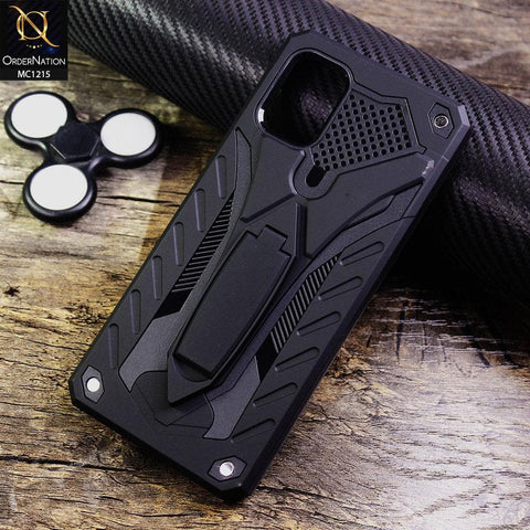 Samsung Galaxy A31 Cover - Black - Luxury Hybrid Shockproof Stand Case