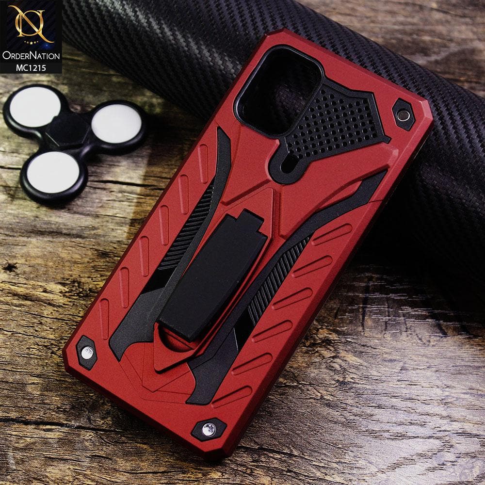 Samsung Galaxy A51 Cover - Red - Luxury Hybrid Shockproof Stand Case