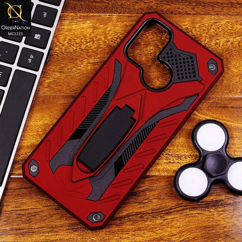 Oppo A53 - Red - Luxury Hybrid Hybrid Shockproof Stand Case