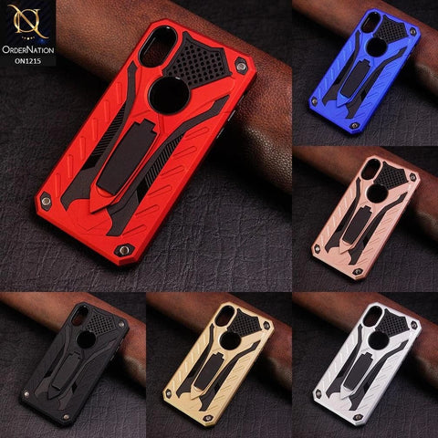 Oppo A74 Cover - Black - Luxury Hybrid Shockproof Stand Case