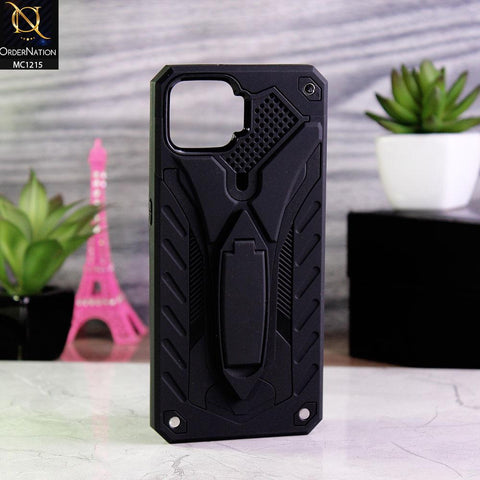Oppo F17 Cover - Black - Luxury Hybrid Shockproof Stand Case