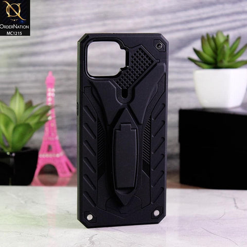 Oppo A73 Cover - Black - Luxury Hybrid Shockproof Stand Case