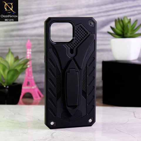 Oppo Reno 4F Cover - Black - Luxury Hybrid Shockproof Stand Case