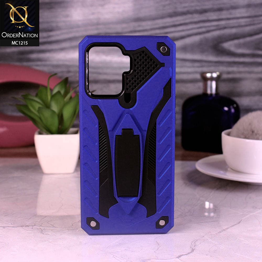 Oppo A94 Cover - Blue - Luxury Hybrid Shockproof Stand Case