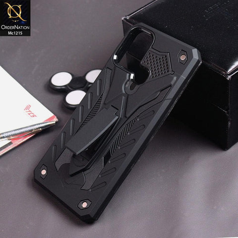 Infinix Hot 10s - Black - Luxury Hybrid Shockproof Stand Case