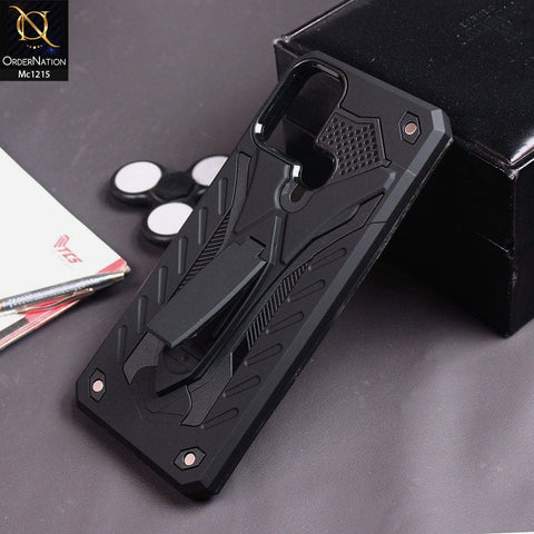 Infinix Hot 10 - Black - Luxury Hybrid Shockproof Stand Case