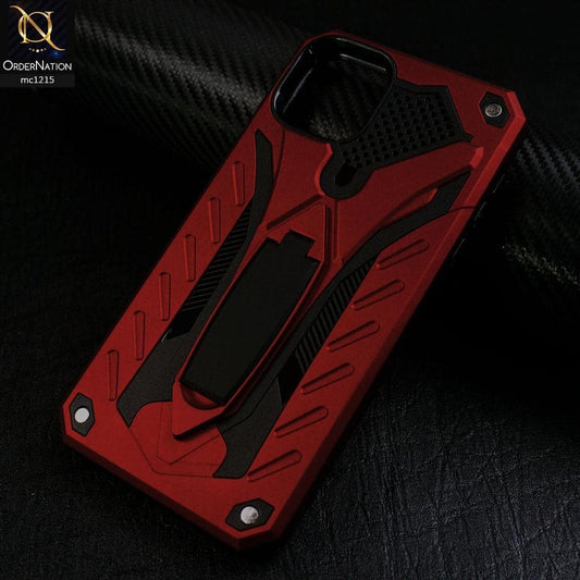 iPhone 11 Pro Max - Red - Luxury Hybrid Shockproof Stand Case