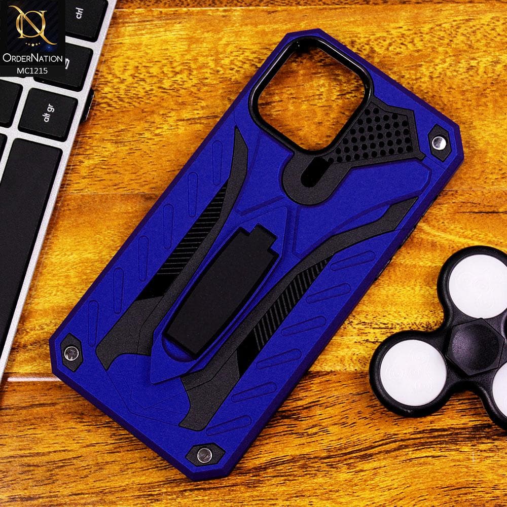 iPhone 12 Pro - Blue - Luxury Hybrid Hybrid Shockproof Stand Case