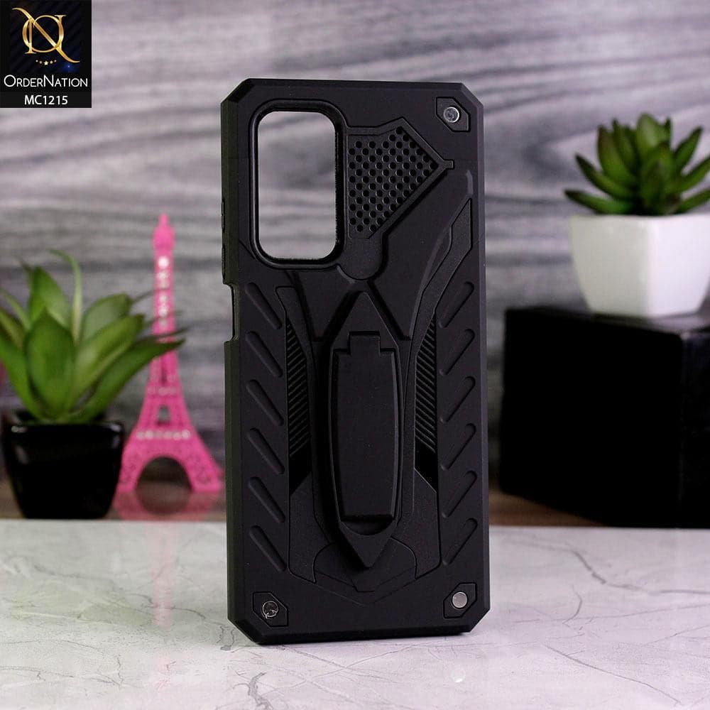 Xiaomi Mi 10T Pro Cover - Black - Luxury Hybrid Shockproof Stand Case