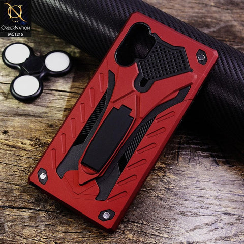 Samsung Galaxy Note 10 Plus Cover - Red - Luxury Hybrid Shockproof Stand Case