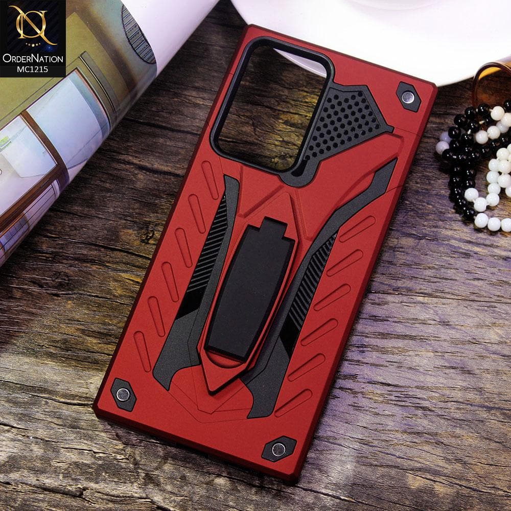 Samsung Galaxy Note 20 Ultra Cover - Red - Luxury Hybrid Shockproof Stand Case