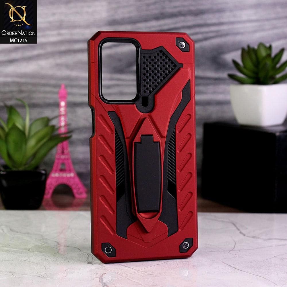 Oppo A54 4G Cover - Red - Luxury Hybrid Shockproof Stand Case