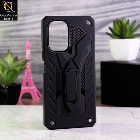 Xiaomi Poco F3 Cover - Black - Luxury Hybrid Shockproof Stand Case