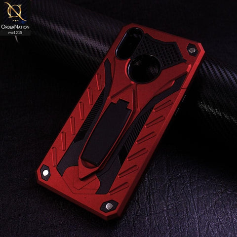 Realme 3 Pro - Red - Luxury Hybrid Shockproof Stand Case