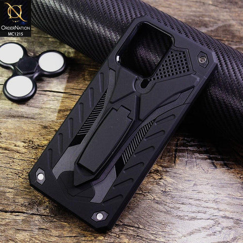 Realme 8 Pro Cover - Black - Luxury Hybrid Shockproof Stand Case