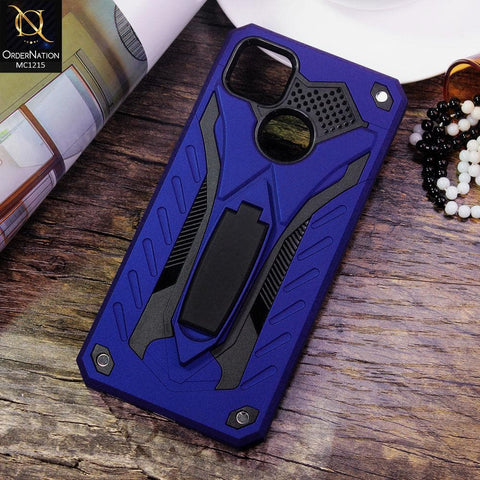 Xiaomi Redmi 9C Cover - Blue - Luxury Hybrid Shockproof Stand Case