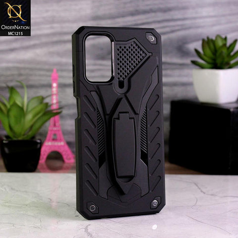 Xiaomi Redmi 9T Cover - Black - Luxury Hybrid Shockproof Stand Case
