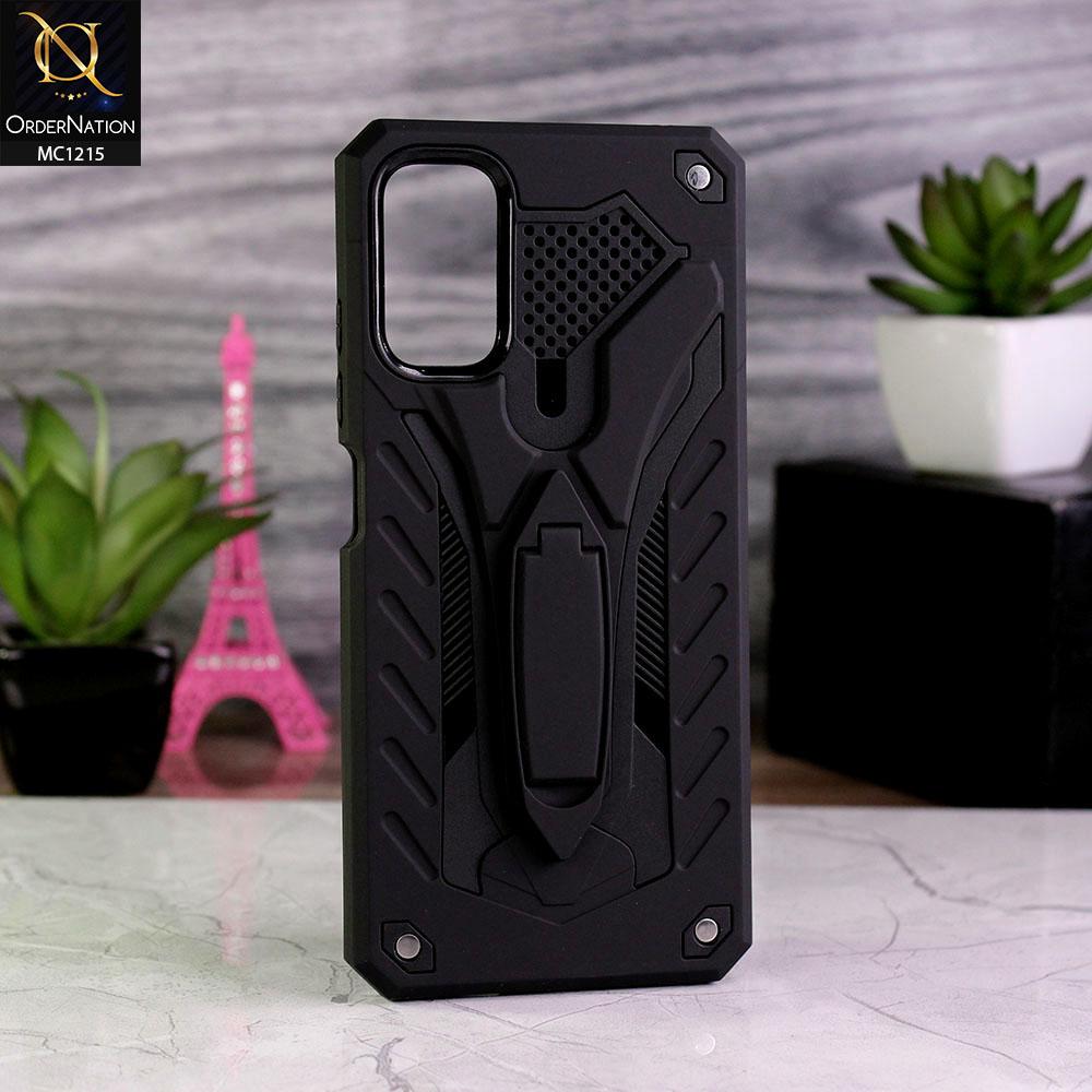 Xiaomi Redmi Note 10 5G Cover - Black - Luxury Hybrid Shockproof Stand Case
