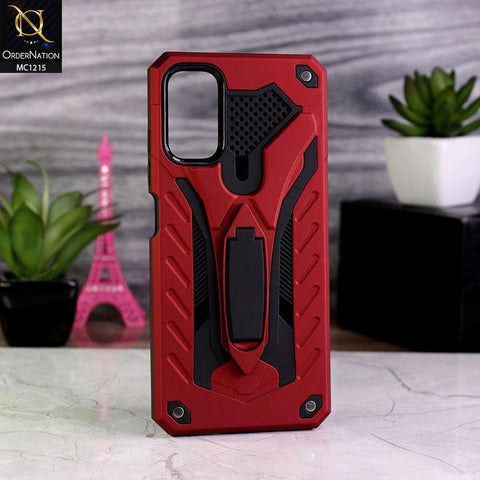 Xiaomi Redmi Note 10 5G Cover - Red - Luxury Hybrid Shockproof Stand Case