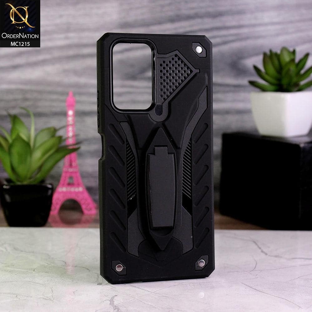 Xiaomi Redmi Note 10 Pro Max Cover - Black - Luxury Hybrid Shockproof Stand Case