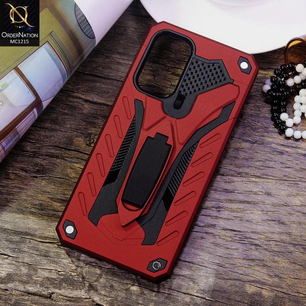 Oppo Reno 5 4G Cover - Red - Luxury Hybrid Shockproof Stand Case