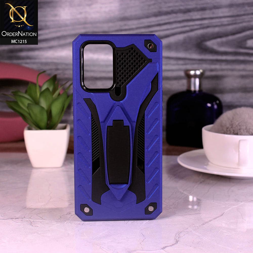 Oppo Reno 6 Cover - Blue - Luxury Hybrid Shockproof Stand Case