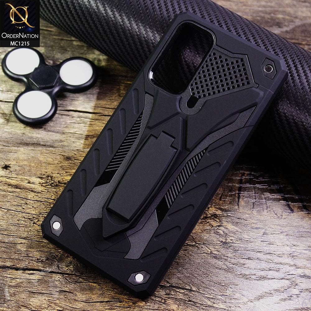 Samsung Galaxy S20 FE Cover - Black - Luxury Hybrid Shockproof Stand Case