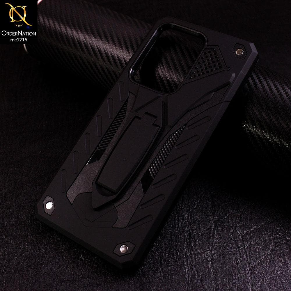 Samsung Galaxy Note 20 Ultra - Black - Luxury Hybrid Shockproof Kick Stand Case