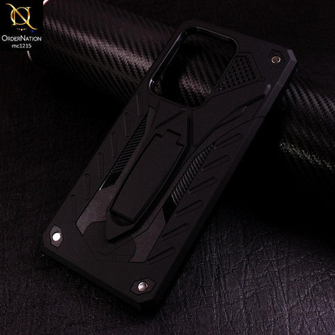 Samsung Galaxy Note 20 Ultra - Black - Luxury Hybrid Shockproof Kick Stand Case