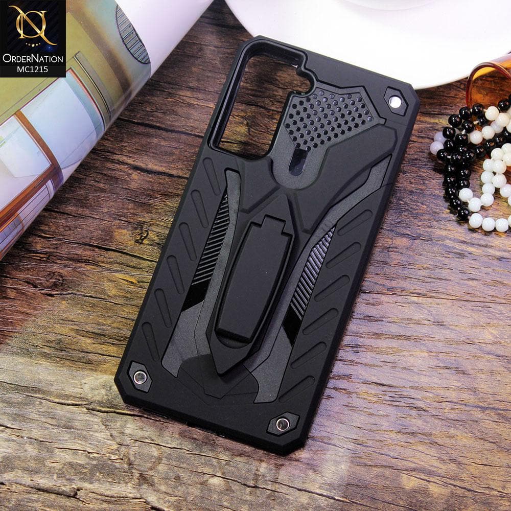 Samsung Galaxy S21 5G Cover - Black - Luxury Hybrid Shockproof Stand Case