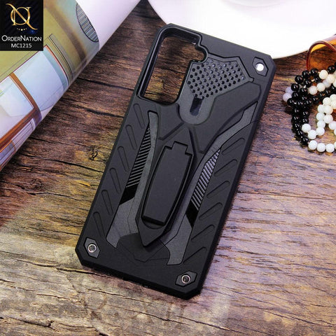 Samsung Galaxy S21 5G Cover - Black - Luxury Hybrid Shockproof Stand Case
