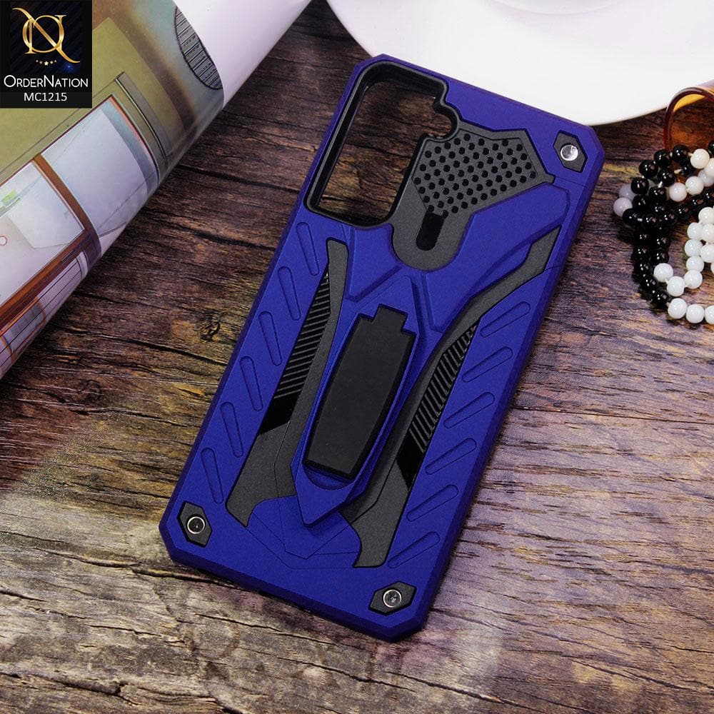 Samsung Galaxy S21 Plus 5G Cover - Blue - Luxury Hybrid Shockproof Stand Case