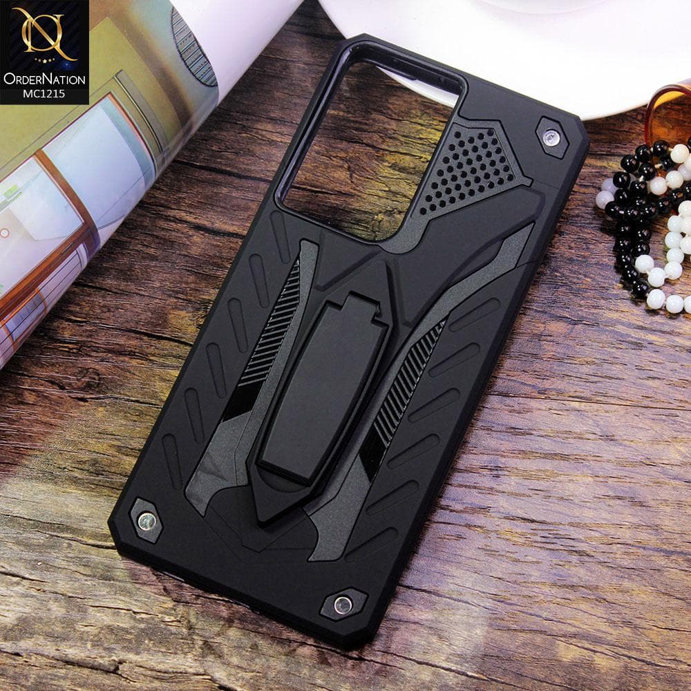 Samsung Galaxy S21 Ultra 5G Cover - Black - Luxury Hybrid Shockproof Stand Case