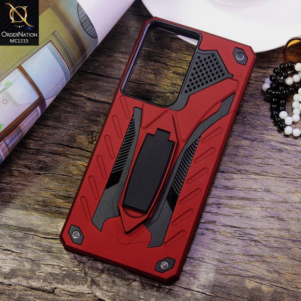 Samsung Galaxy S21 Ultra 5G Cover - Red - Luxury Hybrid Shockproof Stand Case